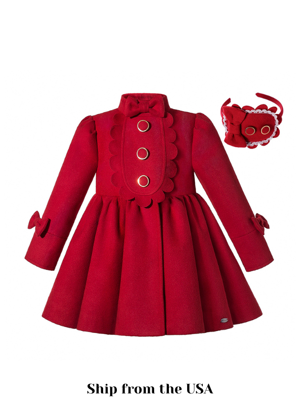 Ladies red hot sale wool coat