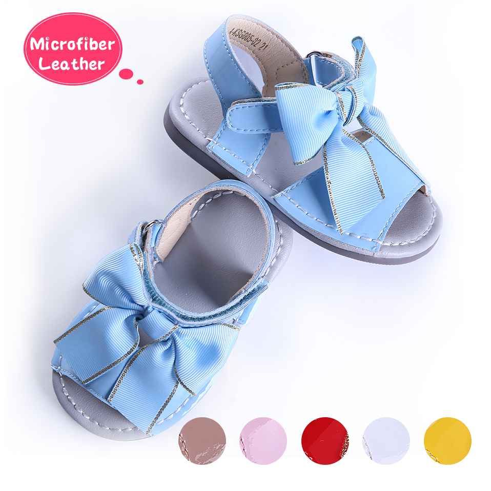 Blue Cute Girls Sandals Shoes With Handmade Bow knot
