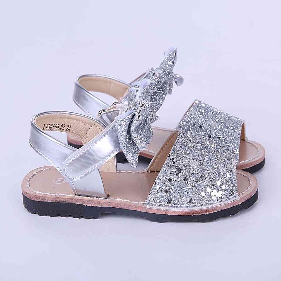 Girls silver glitter sandals 2025