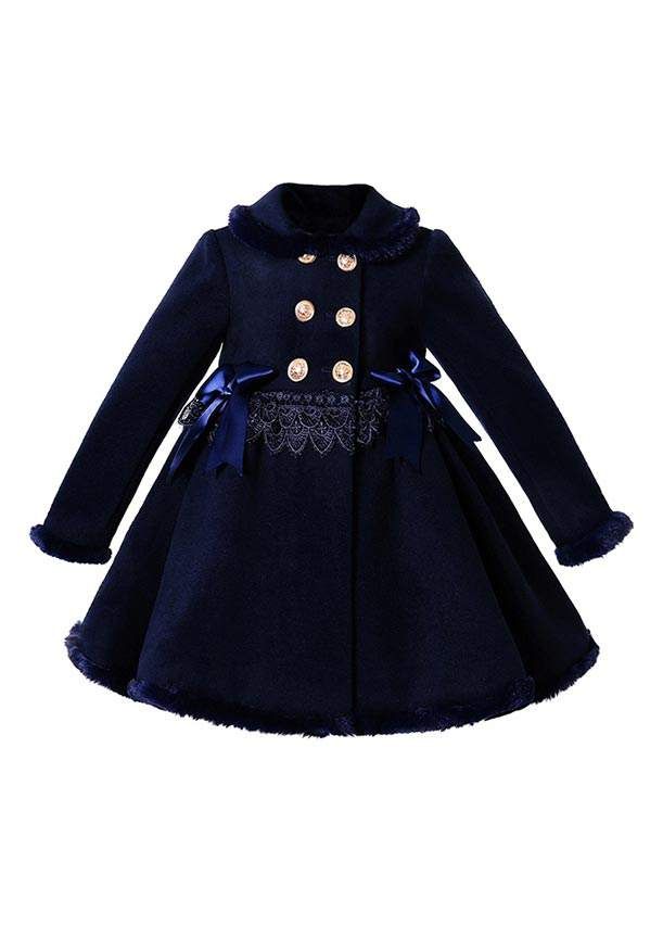 Girls navy dress discount coat