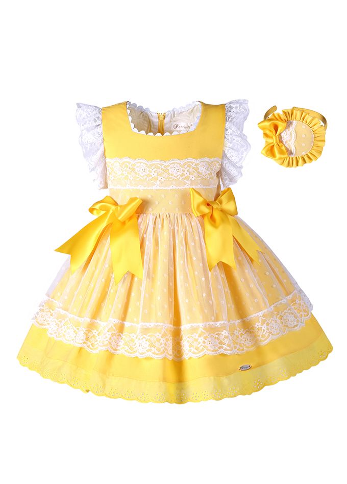 Girls Summer Yellow Cotton Dress + ...