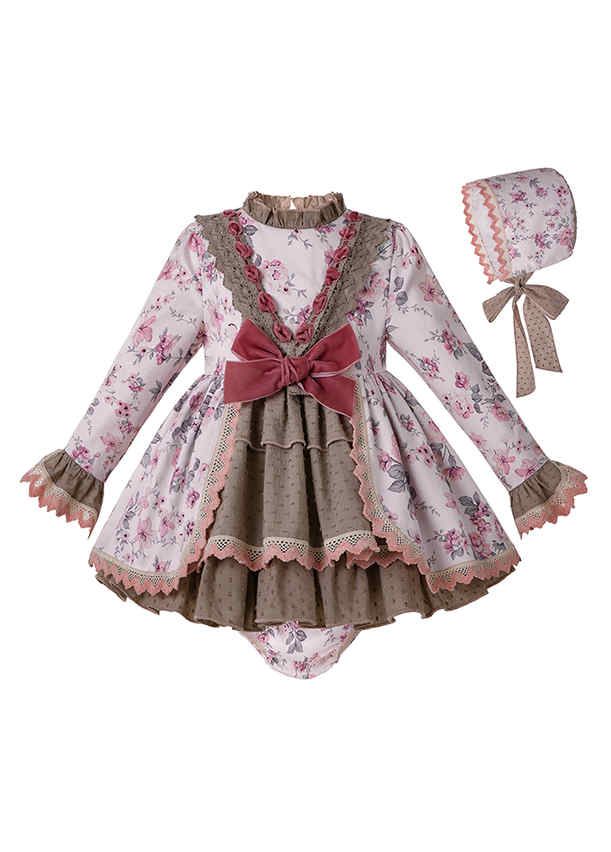 Baby girl dress with hot sale bonnet