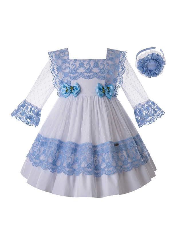 light blue lace wedding dress