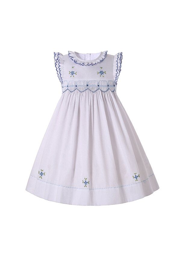 White smocked deals dress baby