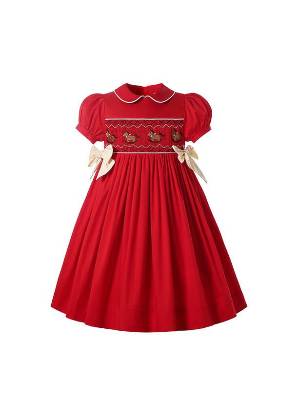 Red smocked sales dress baby