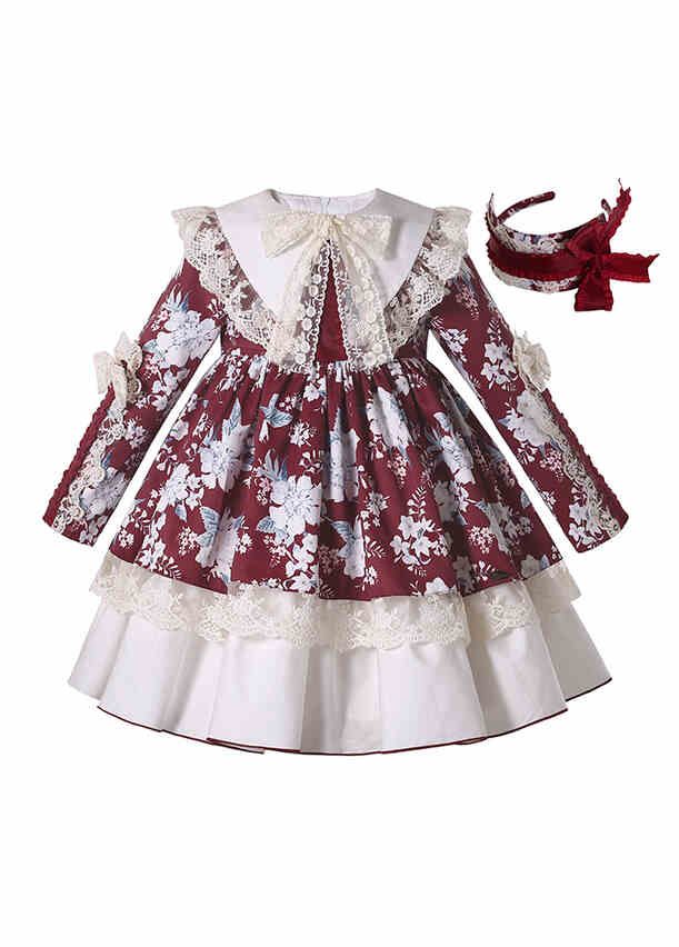 Red and cream lace dress sale