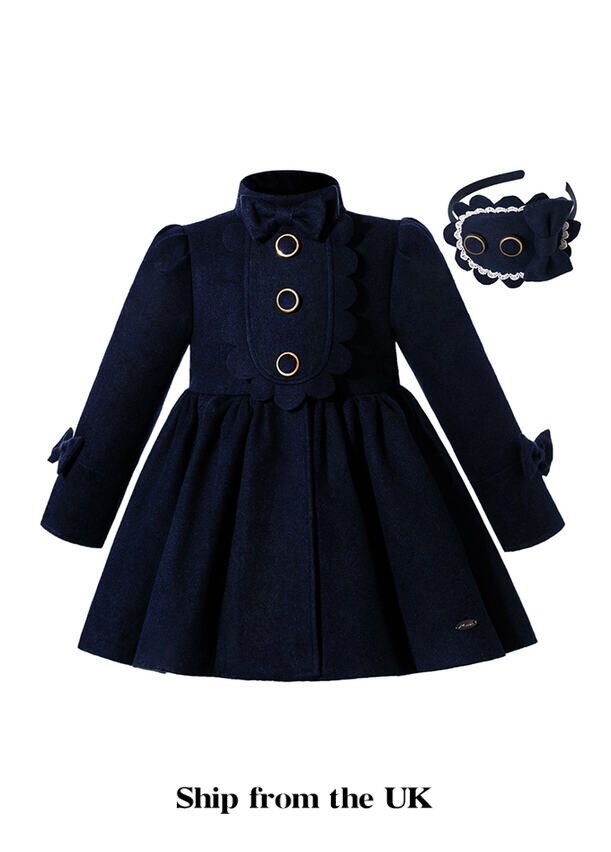 Girls navy blue winter deals coat