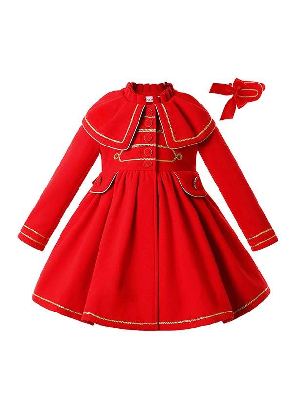 Christmas Girls Winter Warm Red Coat