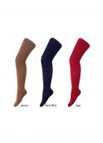 3 Pairs 100% Soft Cotton Girls Tights(Brown, Navy Blue, Red)