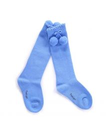 Girls Blue Pom Pom Socks