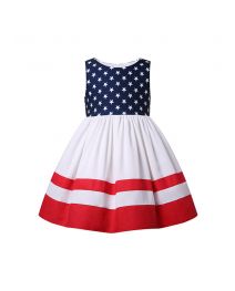 (PRE-ORDER)Girls Summer Swing Sleeveless July 4th Dresses