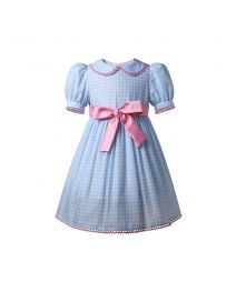 (Pre-order)Girls Blue Gingham Doll Collar The Shining Twins Inspired Dress