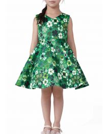 (Pre-order)St Patricks Day Girls Green Printed Dress