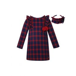 (PRE-ORDER) 2022 New A/W Red and Blue plaid Dress Holiday + Headband
