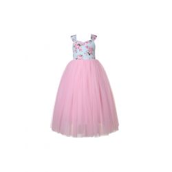(PRE-ORDER)Girls Floral Sleeveless Tulle dress