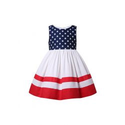 (PRE-ORDER)Girls Summer Swing Sleeveless July 4th Dresses