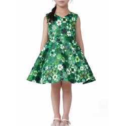 (Pre-order)St Patricks Day Girls Green Printed Dress