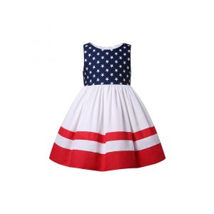 (PRE-ORDER)Girls Summer Swing Sleeveless July 4th Dresses