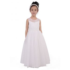 (Pre-order)Girl Sleeveless Lace Tulle Dress 6-14 Years
