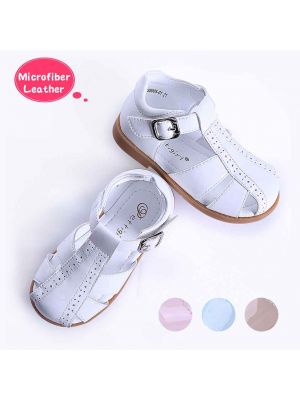 White Fashion Microfiber Leather Boys Sandals Shoes