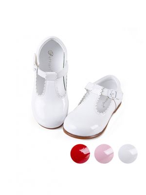 White New Design Microfiber Leather Handmade Girls Shoes