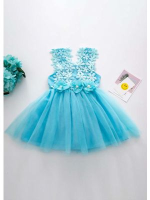 New Girl Blue Lace Tulle Princess Dress