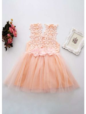 Lace Floral Princess Girls Party Dress