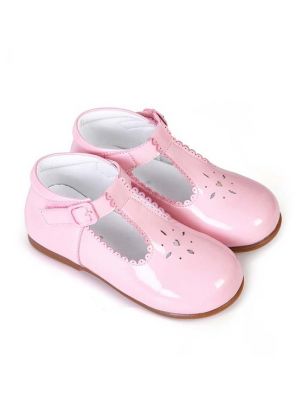 Pink New Design Microfiber Leather Girls Hollow Shoes