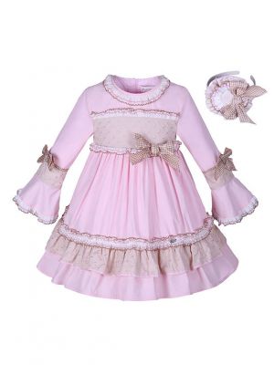 Pink Girl Dress With Headwear