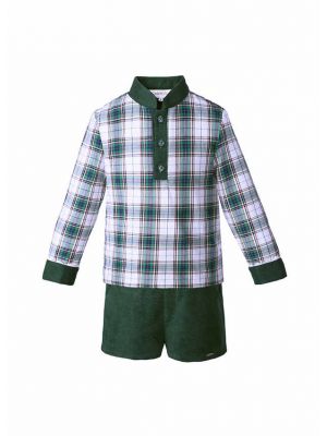 Green Grid Boys Clothing Sets