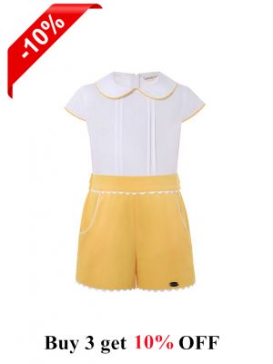 Full Cotton Baby Boys Yellow Clothes Set