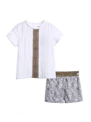 (ONLY 9M) White Casual Style Baby Boy Clothing Set
