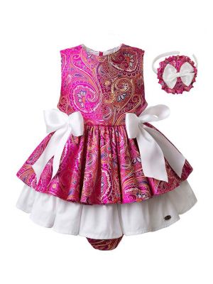 Hot Pink Sleeveless Girl Clothes Set 