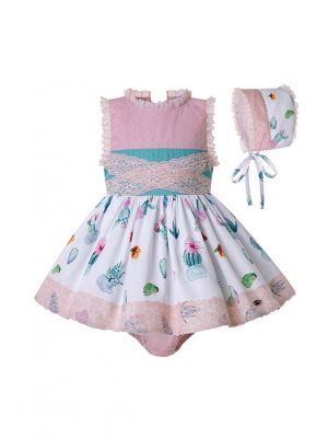 3 Pieces Princess Babies Ruffled Boutique Outfits + Pink Bloomers + Hat