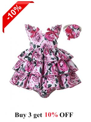Baby Floral Summer Dress Set + Handmade Headband