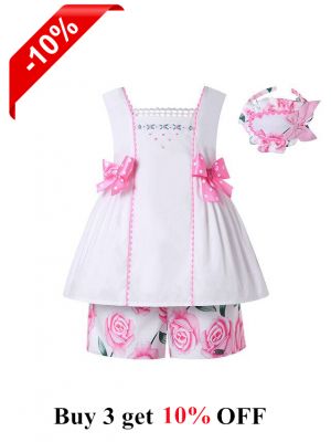 Cute Sleeveless Top Rose Shorts + Handmade Headband