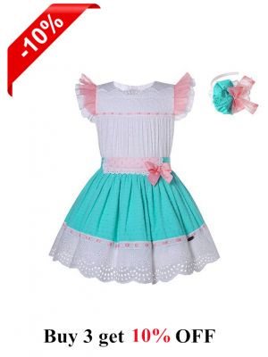 Spanish Style Casual Top + Skirt Set + Handmade Headband