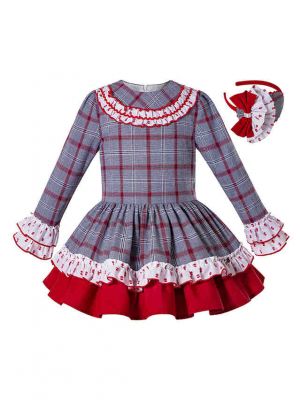 (PRE-ORDER)Autumn  Party Girls Layered Dress + Hand Headband