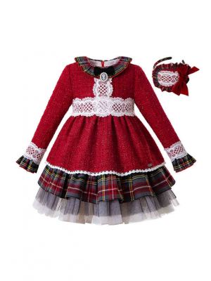 Bling  Party Bow Boutique Autumn Girls Dress + Hand Headband