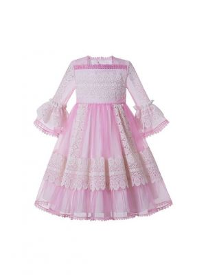 Girls Emboridery Yarn Dyed & Paisley Patten Vintage Girls Dress