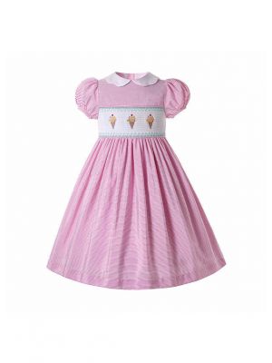 Pink Girl's Smocked Dress Ice Cream Patterns