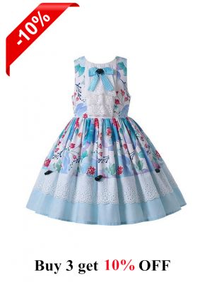 Lovely Blue Ruffle Girls Summer Dress