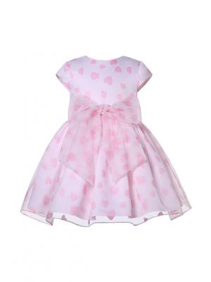 (Pre-order)Valentine's Day Girls Heart Print Bow Tulle Dress