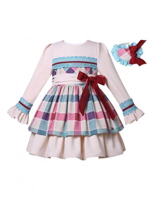 Back to School Dress Sweet Pastel Plaid + Headband