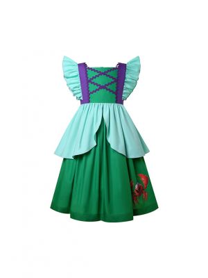 Girls Princess Dress Mermaid Green Fancy Dress with Ruffles