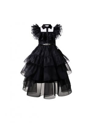 Girls Black Mesh Dress Up Clothes With belt