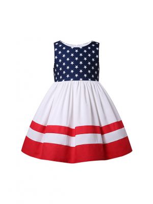 Girls Summer Swing Sleeveless July 4th Dresses