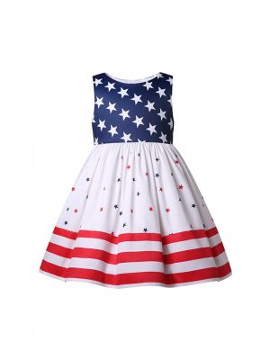 Girls 4th of July Star printed Dress