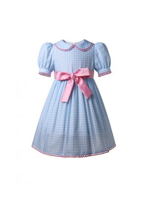 Girls Blue Gingham Doll Collar The Shining Twins Inspired Dress