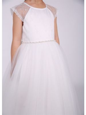 Girls White Lace Dresses for 1st Communion